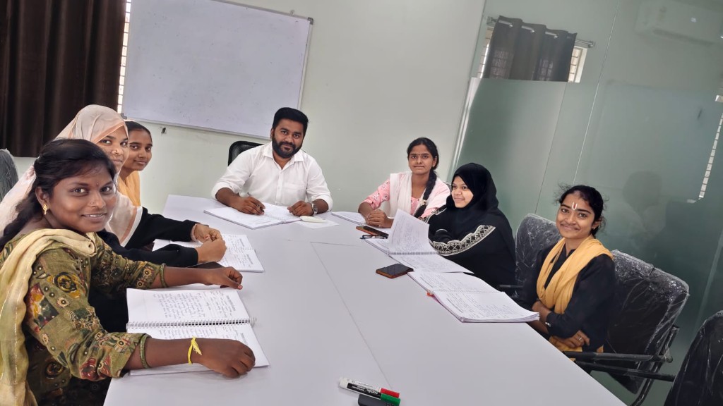 Interns in a hands-on training session